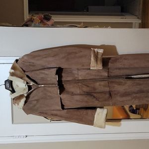 Women long shearling coat size M